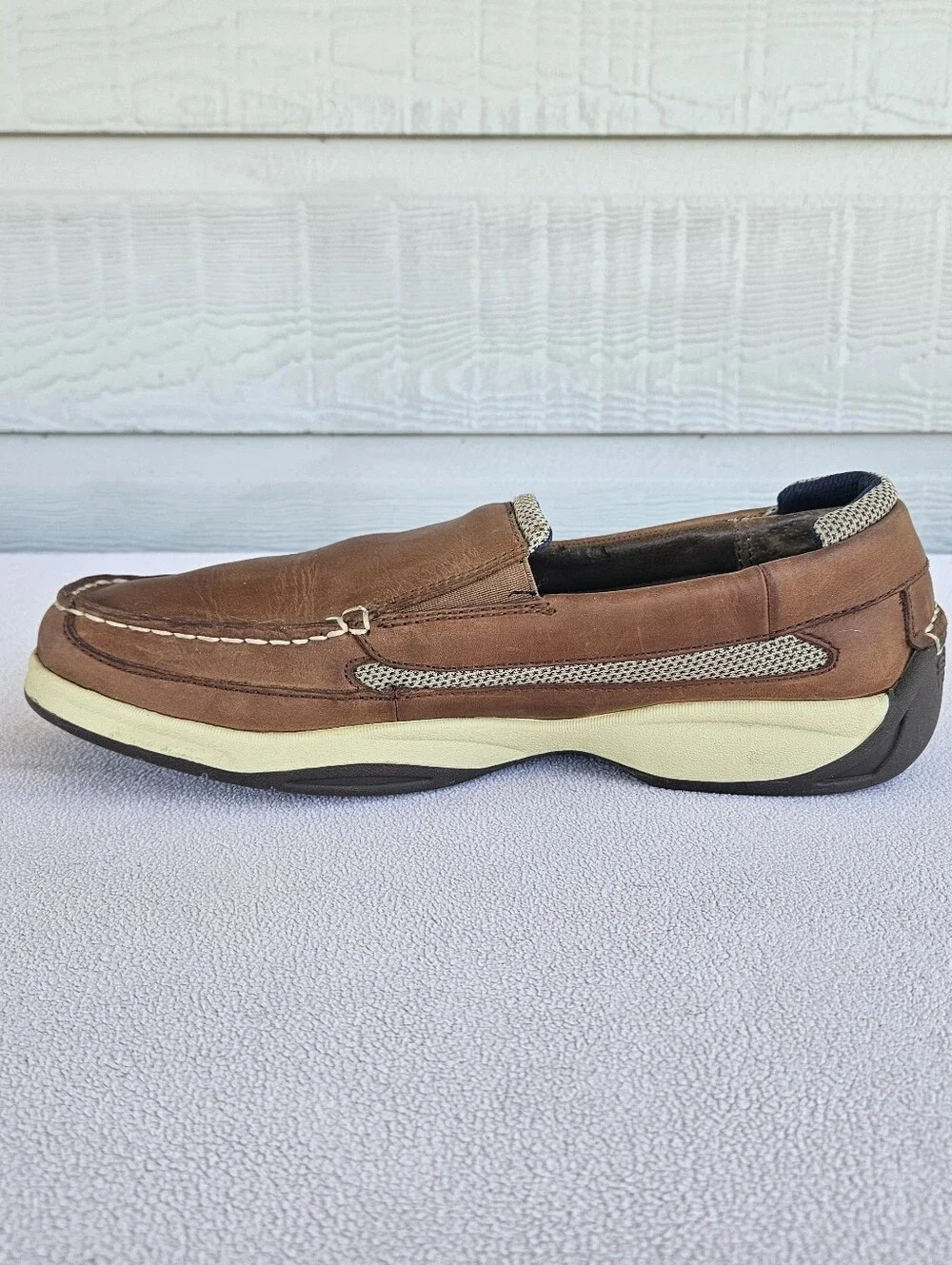 Sperry Intrepid Slip-On Boat Shoes Loafer Men SZ 12 Brown Leather STS10841